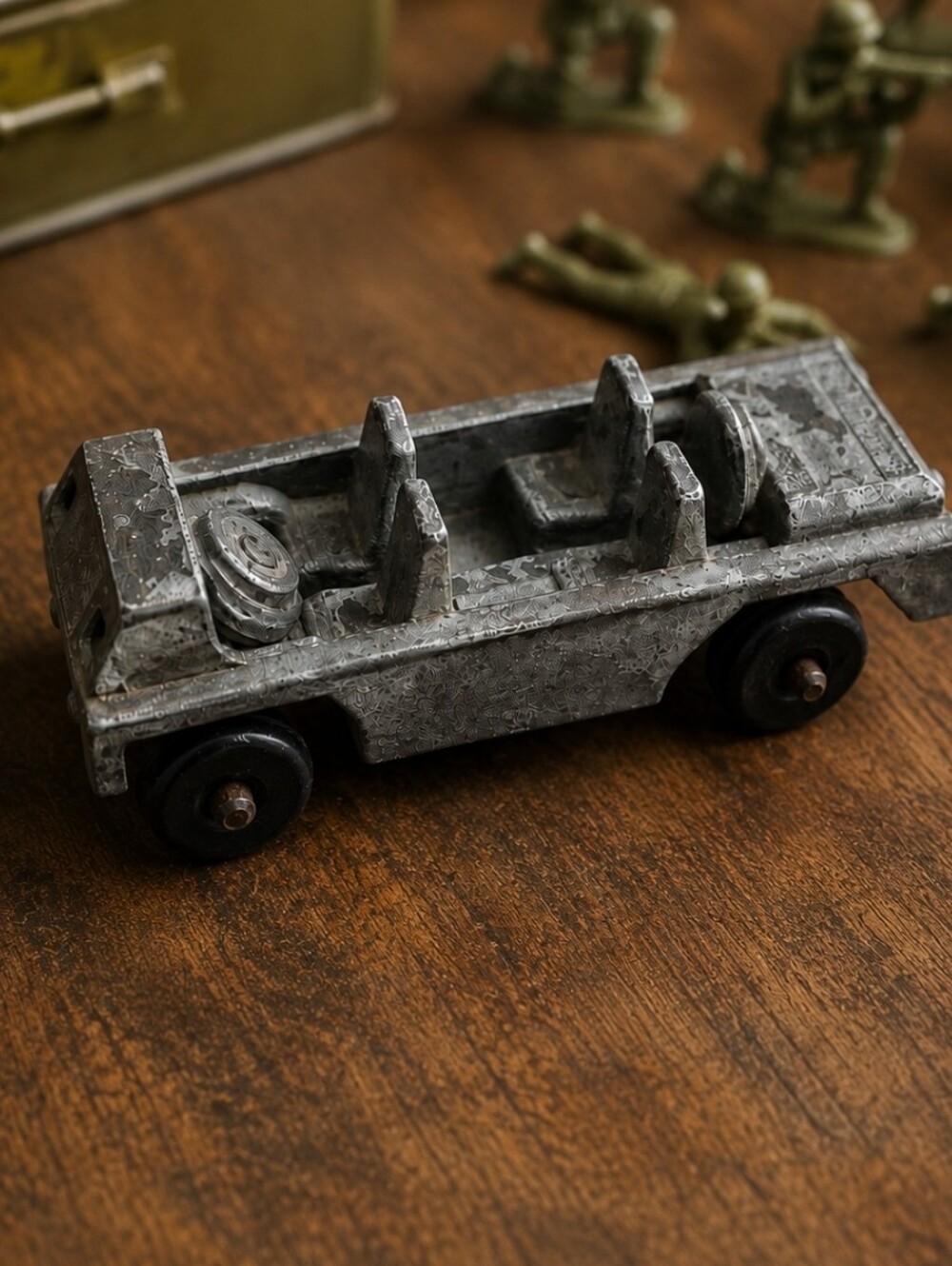 Vintage Midgetoy Army Jeep USA Die Cast Metal Military Vehicle Rockford IL 2.5"
